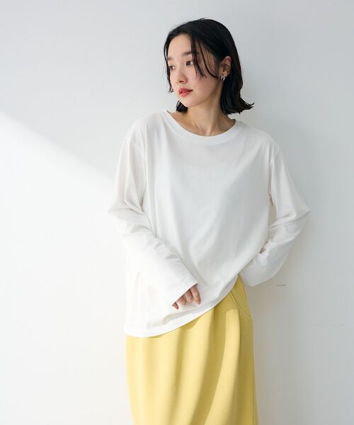 Green Parks(グリーンパークス)の「ホワイトインナーストレートプルオーバー(Tシャツ/カットソー・レディース・オフホワイト・FREE)」の2枚目の写真