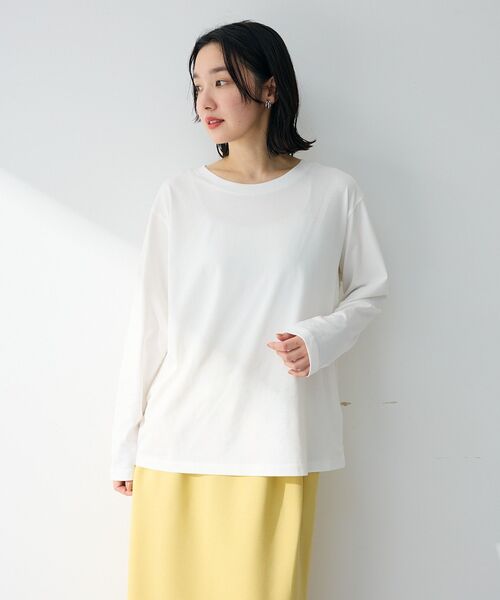 Green Parks(グリーンパークス)の「ホワイトインナーストレートプルオーバー(Tシャツ/カットソー・レディース・オフホワイト・FREE)」の5枚目の写真