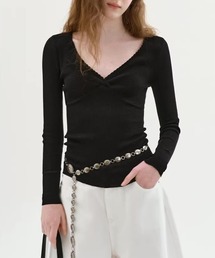 Fano Studios（ファノ ストゥディオズ）の「クロスオーバー リブ編み トップス FX26S166【Fano Studios】【2026SS】（Tシャツ/カットソー）」