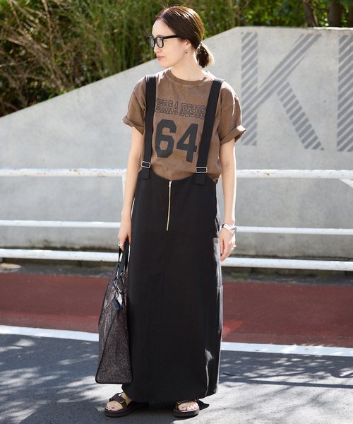 SLOBE IENA（スローブイエナ）の「《WEB限定》アイラインフロントジップジャンパースカート（ワンピース・レディース・ベージュ/ブラック・FREE）」の3枚目の写真