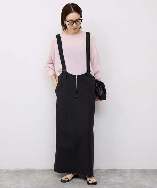 SLOBE IENA（スローブイエナ）の「《WEB限定》アイラインフロントジップジャンパースカート（ワンピース・レディース・ベージュ/ブラック・FREE）」の8枚目の写真