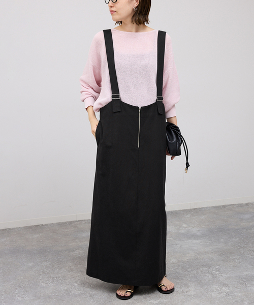 SLOBE IENA（スローブイエナ）の「《WEB限定》アイラインフロントジップジャンパースカート（ワンピース・レディース・ベージュ/ブラック・FREE）」の12枚目の写真