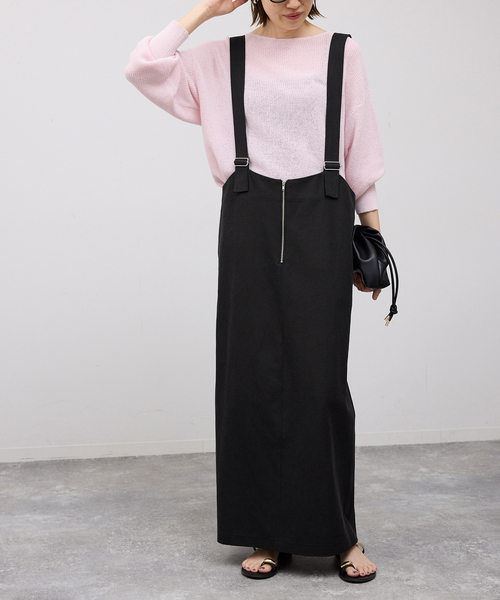 SLOBE IENA（スローブイエナ）の「《WEB限定》アイラインフロントジップジャンパースカート（ワンピース・レディース・ベージュ/ブラック・FREE）」の14枚目の写真