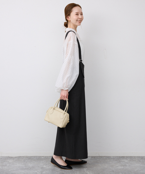 SLOBE IENA（スローブイエナ）の「《WEB限定》アイラインフロントジップジャンパースカート（ワンピース・レディース・ベージュ/ブラック・FREE）」の17枚目の写真