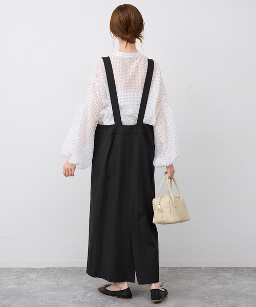 SLOBE IENA（スローブイエナ）の「《WEB限定》アイラインフロントジップジャンパースカート（ワンピース・レディース・ベージュ/ブラック・FREE）」の20枚目の写真