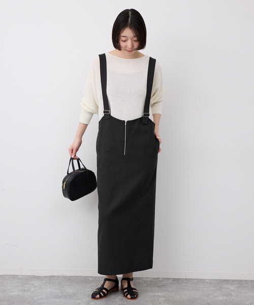 SLOBE IENA（スローブイエナ）の「《WEB限定》アイラインフロントジップジャンパースカート（ワンピース・レディース・ベージュ/ブラック・FREE）」の22枚目の写真