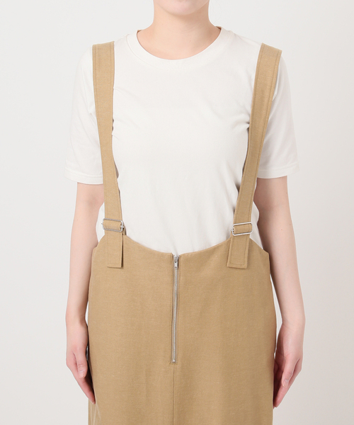 SLOBE IENA(スローブイエナ)の「《WEB限定》アイラインフロントジップジャンパースカート(ワンピース・レディース・ベージュ/ブラック・FREE)」の11枚目の写真