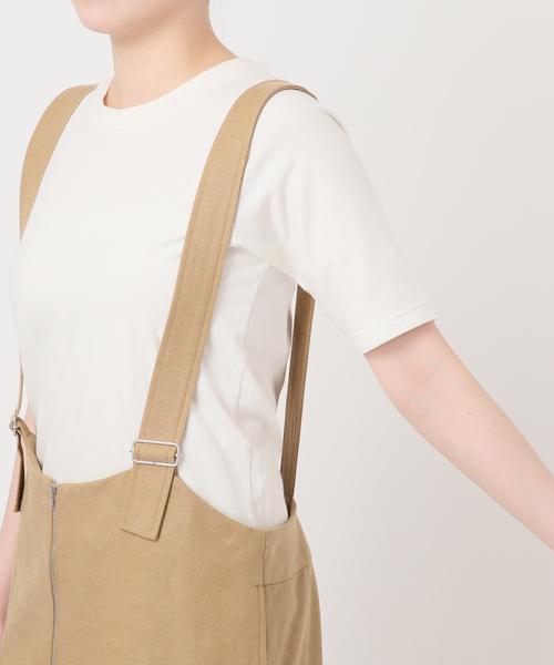 SLOBE IENA(スローブイエナ)の「《WEB限定》アイラインフロントジップジャンパースカート(ワンピース・レディース・ベージュ/ブラック・FREE)」の13枚目の写真