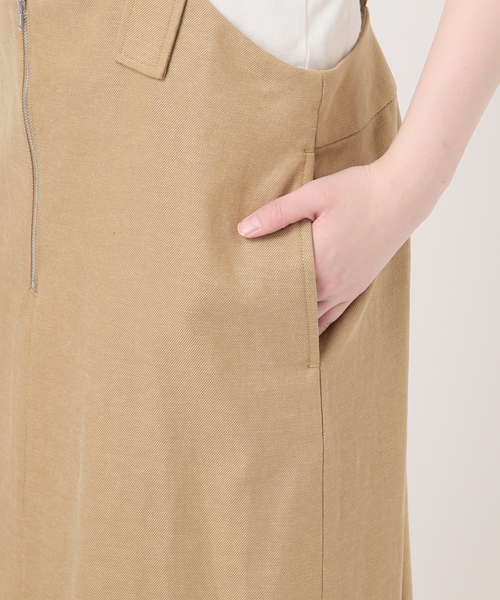SLOBE IENA(スローブイエナ)の「《WEB限定》アイラインフロントジップジャンパースカート(ワンピース・レディース・ベージュ/ブラック・FREE)」の15枚目の写真