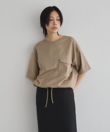 【日本製】6分袖裾ドロストプルオーバー