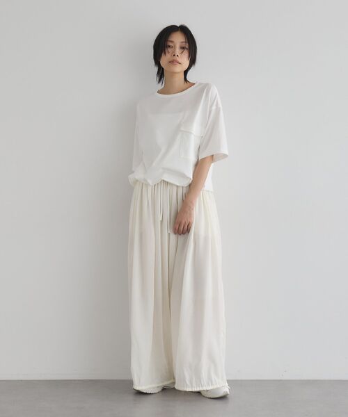 GARAGE OF GOOD CLOTHING(ガレージオブグッドクロージング)の「【日本製】6分袖裾ドロストプルオーバー(Tシャツ/カットソー・レディース・カーキ/オフホワイト/ライトグレー・FREE)」の16枚目の写真