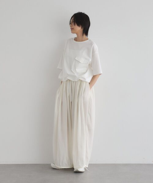 GARAGE OF GOOD CLOTHING(ガレージオブグッドクロージング)の「【日本製】6分袖裾ドロストプルオーバー(Tシャツ/カットソー・レディース・カーキ/オフホワイト/ライトグレー・FREE)」の19枚目の写真