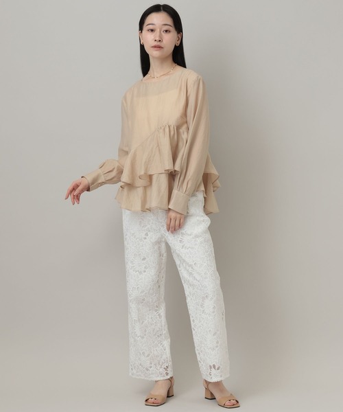 A part by（アパートバイ）の「レースストレートパンツ（その他パンツ・レディース・ブラック/オフホワイト・FREE）」の14枚目の写真