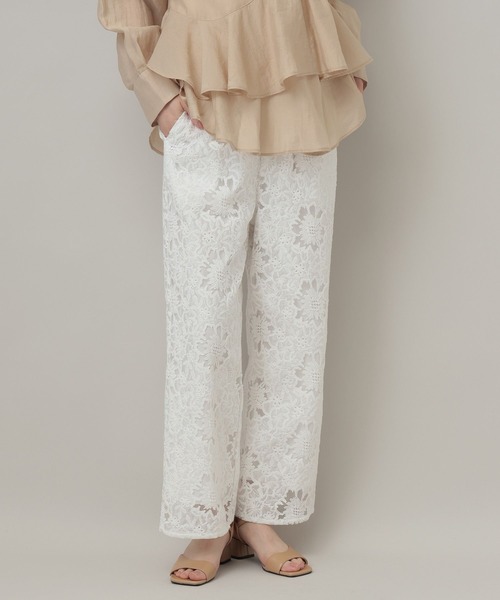 A part by（アパートバイ）の「レースストレートパンツ（その他パンツ・レディース・ブラック/オフホワイト・FREE）」の20枚目の写真