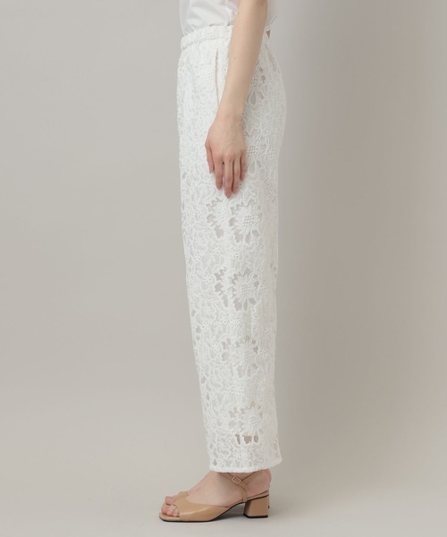 A part by（アパートバイ）の「レースストレートパンツ（その他パンツ・レディース・ブラック/オフホワイト・FREE）」の5枚目の写真