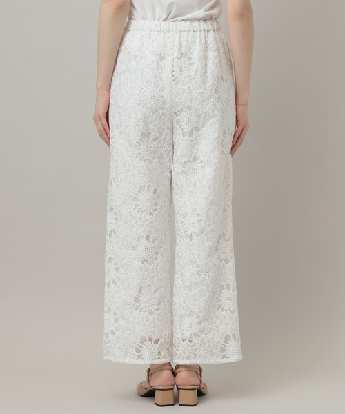 A part by（アパートバイ）の「レースストレートパンツ（その他パンツ・レディース・ブラック/オフホワイト・FREE）」の6枚目の写真