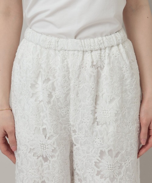 A part by（アパートバイ）の「レースストレートパンツ（その他パンツ・レディース・ブラック/オフホワイト・FREE）」の7枚目の写真