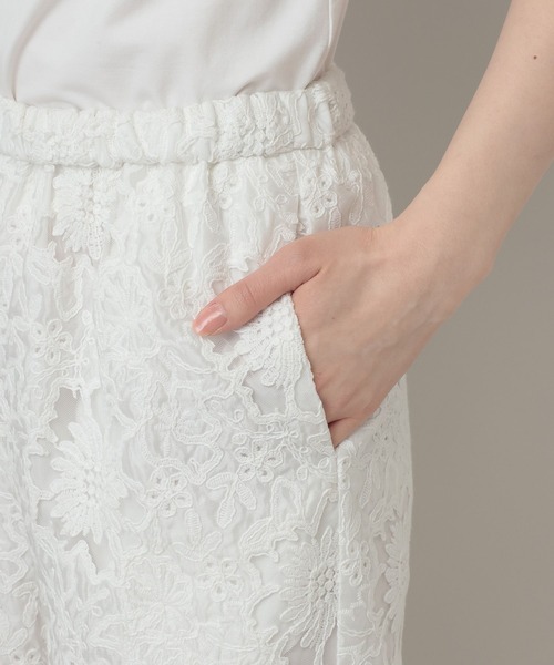 A part by（アパートバイ）の「レースストレートパンツ（その他パンツ・レディース・ブラック/オフホワイト・FREE）」の8枚目の写真