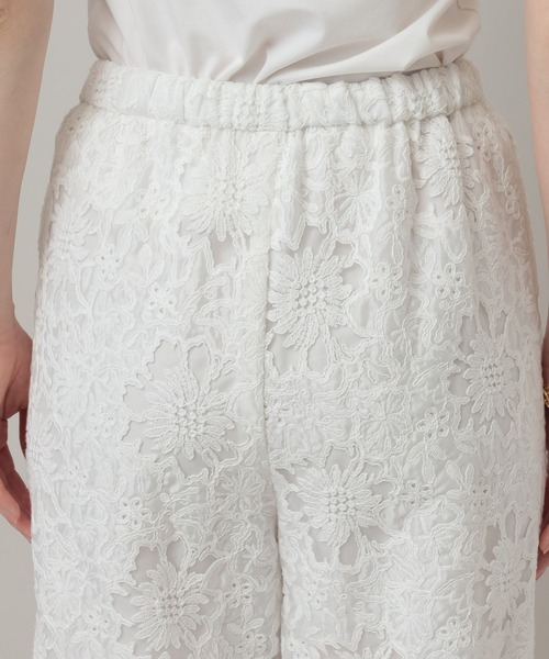 A part by（アパートバイ）の「レースストレートパンツ（その他パンツ・レディース・ブラック/オフホワイト・FREE）」の10枚目の写真