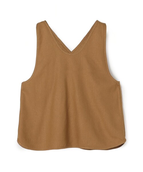 BASERANGE(ベースレンジ)の「BASERANGE APRON TOP(シャツ/ブラウス・レディース・ブラック/ダークブラウン・S)」の1枚目の写真