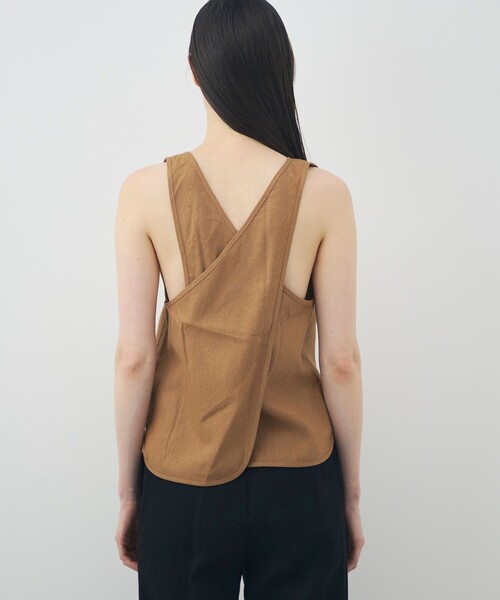 BASERANGE(ベースレンジ)の「BASERANGE APRON TOP(シャツ/ブラウス・レディース・ブラック/ダークブラウン・S)」の6枚目の写真