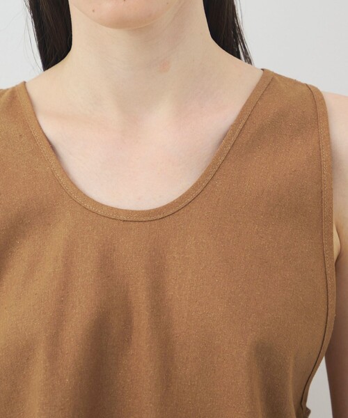 BASERANGE(ベースレンジ)の「BASERANGE APRON TOP(シャツ/ブラウス・レディース・ブラック/ダークブラウン・S)」の7枚目の写真