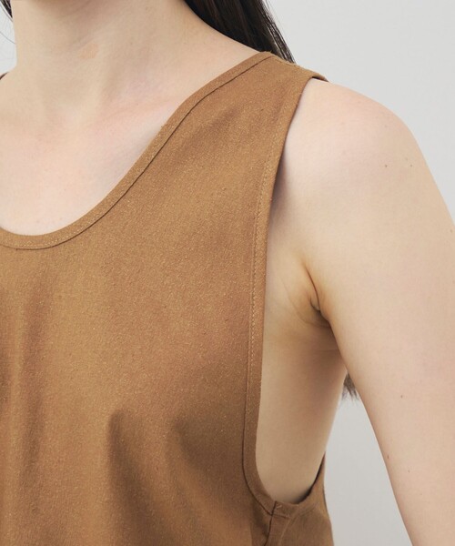 BASERANGE(ベースレンジ)の「BASERANGE APRON TOP(シャツ/ブラウス・レディース・ブラック/ダークブラウン・S)」の9枚目の写真