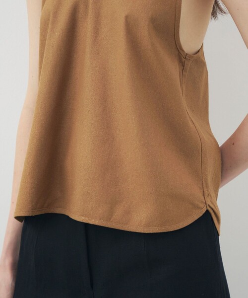 BASERANGE(ベースレンジ)の「BASERANGE APRON TOP(シャツ/ブラウス・レディース・ブラック/ダークブラウン・S)」の10枚目の写真