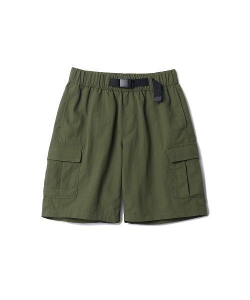 MUSINSA STANDARD KIDS（ムシンサスタンダードキッズ）の「ナイロンベルト付きバンディングカーゴショーツ[オリーブグリーン]（その他パンツ・レディース・その他・110/120/130/140/150）」の2枚目の写真