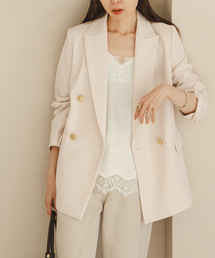 Noble | 《追加・新色・セットアップ対応》フローツイルピークドラペルジャケット(テーラードジャケット)