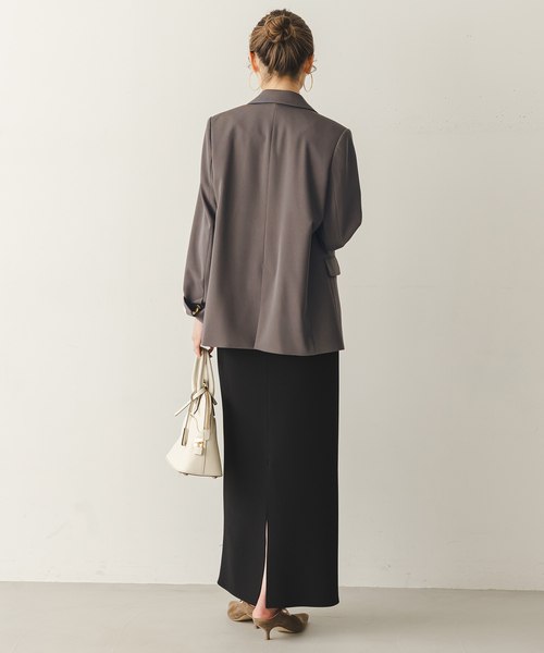 Noble（ノーブル）の「《追加・新色・セットアップ対応》フローツイルピークドラペルジャケット（テーラードジャケット・レディース・チョコ/ベージュ・40/38/36/34）」の13枚目の写真