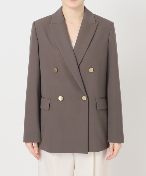 Noble（ノーブル）の「《追加・新色・セットアップ対応》フローツイルピークドラペルジャケット（テーラードジャケット・レディース・チョコ/ベージュ・40/38/36/34）」の16枚目の写真