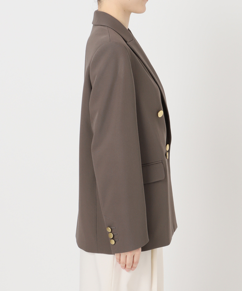 Noble（ノーブル）の「《追加・新色・セットアップ対応》フローツイルピークドラペルジャケット（テーラードジャケット・レディース・チョコ/ベージュ・40/38/36/34）」の19枚目の写真