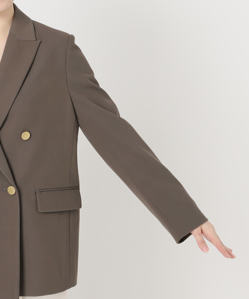 Noble（ノーブル）の「《追加・新色・セットアップ対応》フローツイルピークドラペルジャケット（テーラードジャケット・レディース・チョコ/ベージュ・40/38/36/34）」の20枚目の写真