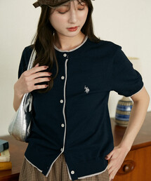 U.S. POLO ASSN. × PUBLUX/ユーエスポロアッスン <接触冷感>別注 ショートスリーブ フェイクレイヤード カーディガン 限定展開