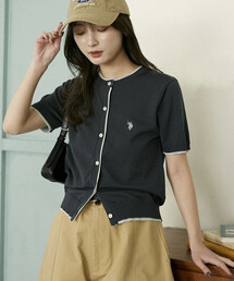 U.S. POLO ASSN. × PUBLUX/ユーエスポロアッスン <接触冷感>別注 ショートスリーブ フェイクレイヤード カーディガン 限定展開