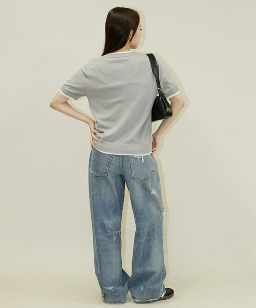 U.S. POLO ASSN.(ユーエスポロアッスン)の「U.S. POLO ASSN. × PUBLUX/ユーエスポロアッスン <接触冷感>別注 ショートスリーブ フェイクレイヤード カーディガン 限定展開(カーディガン/ボレロ・レディース・グレー/チャコールグレー/ワインレッド/ネイビー・フリ-)」の10枚目の写真