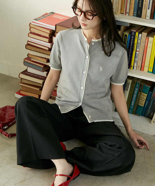 U.S. POLO ASSN.(ユーエスポロアッスン)の「U.S. POLO ASSN. × PUBLUX/ユーエスポロアッスン <接触冷感>別注 ショートスリーブ フェイクレイヤード カーディガン 限定展開(カーディガン/ボレロ・レディース・グレー/チャコールグレー/ワインレッド/ネイビー・フリ-)」の20枚目の写真