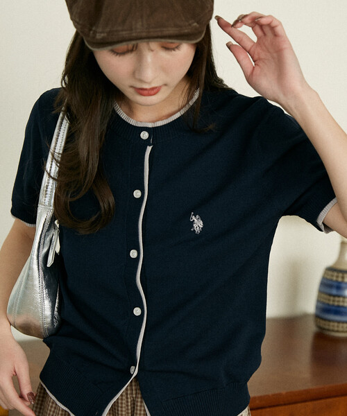 U.S. POLO ASSN.(ユーエスポロアッスン)の「U.S. POLO ASSN. × PUBLUX/ユーエスポロアッスン <接触冷感>別注 ショートスリーブ フェイクレイヤード カーディガン 限定展開(カーディガン/ボレロ・レディース・グレー/チャコールグレー/ワインレッド/ネイビー・フリ-)」の22枚目の写真