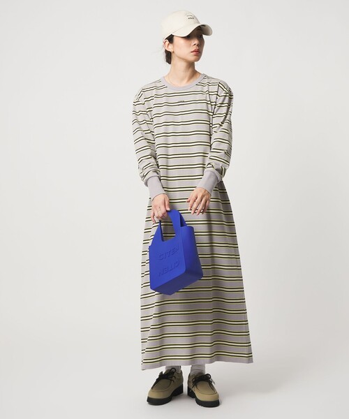 CITEN（シテン）の「＜CITEN＞ロゴボーダーワンピース（ワンピース・レディース・ブラック/ライトグレー・S/M）」の2枚目の写真