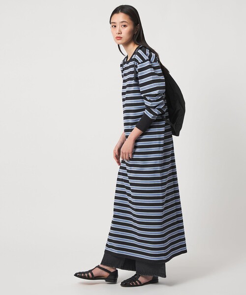 CITEN（シテン）の「＜CITEN＞ロゴボーダーワンピース（ワンピース・レディース・ブラック/ライトグレー・S/M）」の3枚目の写真