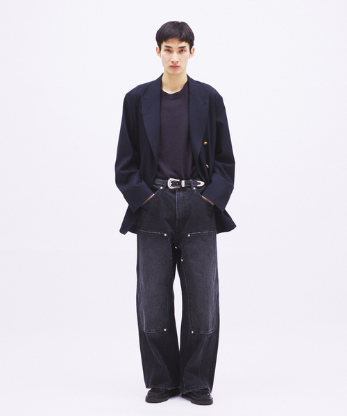JOURNAL STANDARD（ジャーナルスタンダード）の「ダブル ニー バギー ジーンズ（デニムパンツ・メンズ・ブラック/ブルー系その他・MEDIUM/LARGE）」の8枚目の写真