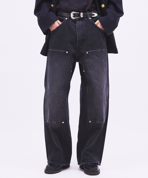 JOURNAL STANDARD（ジャーナルスタンダード）の「ダブル ニー バギー ジーンズ（デニムパンツ・メンズ・ブラック/ブルー系その他・MEDIUM/LARGE）」の12枚目の写真