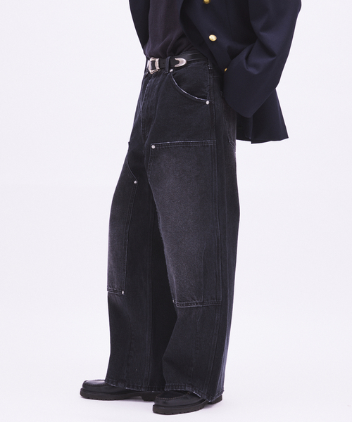 JOURNAL STANDARD（ジャーナルスタンダード）の「ダブル ニー バギー ジーンズ（デニムパンツ・メンズ・ブラック/ブルー系その他・MEDIUM/LARGE）」の13枚目の写真