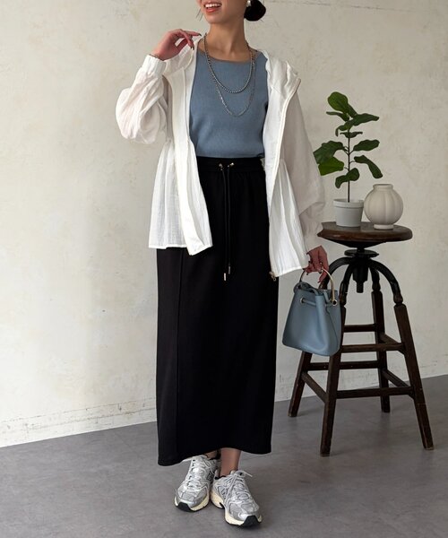 Chez toi（シェトワ）の「シアーペプラムブルゾン（ブルゾン・レディース・チャコールグレー/オフホワイト/ブラック・FREE）」の5枚目の写真