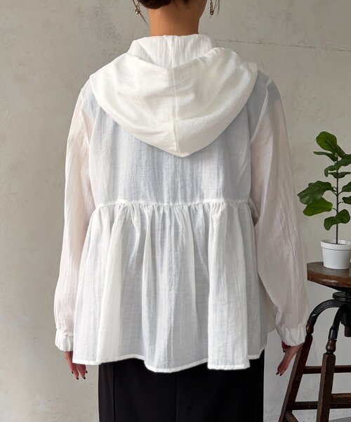 Chez toi（シェトワ）の「シアーペプラムブルゾン（ブルゾン・レディース・チャコールグレー/オフホワイト/ブラック・FREE）」の11枚目の写真