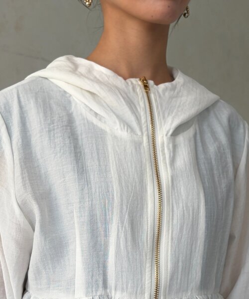 Chez toi（シェトワ）の「シアーペプラムブルゾン（ブルゾン・レディース・チャコールグレー/オフホワイト/ブラック・FREE）」の12枚目の写真