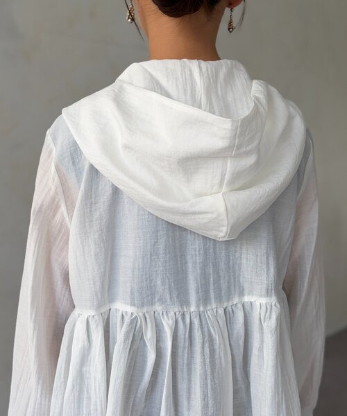 Chez toi（シェトワ）の「シアーペプラムブルゾン（ブルゾン・レディース・チャコールグレー/オフホワイト/ブラック・FREE）」の13枚目の写真