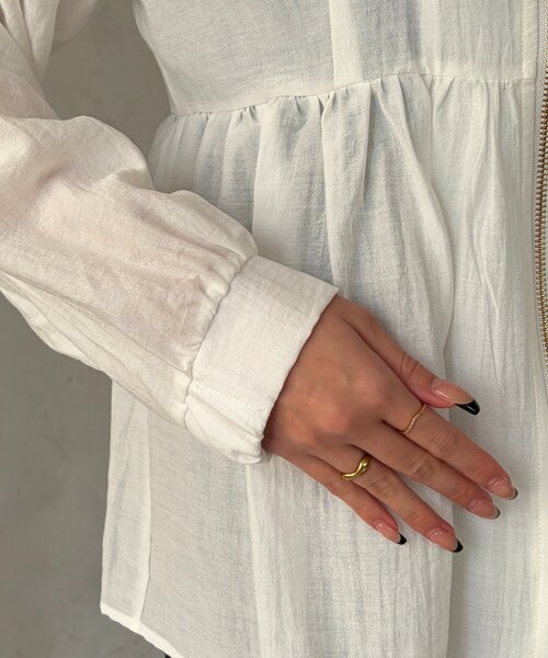 Chez toi（シェトワ）の「シアーペプラムブルゾン（ブルゾン・レディース・チャコールグレー/オフホワイト/ブラック・FREE）」の14枚目の写真