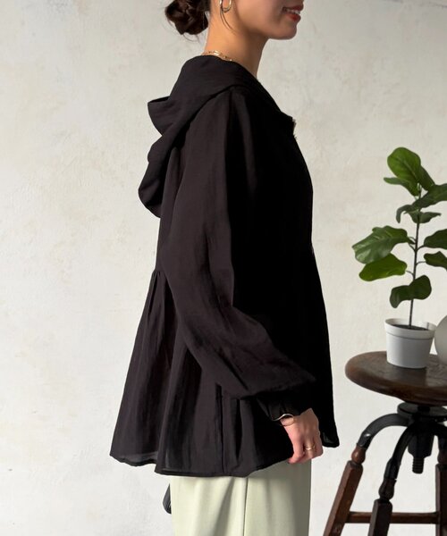 Chez toi（シェトワ）の「シアーペプラムブルゾン（ブルゾン・レディース・チャコールグレー/オフホワイト/ブラック・FREE）」の19枚目の写真